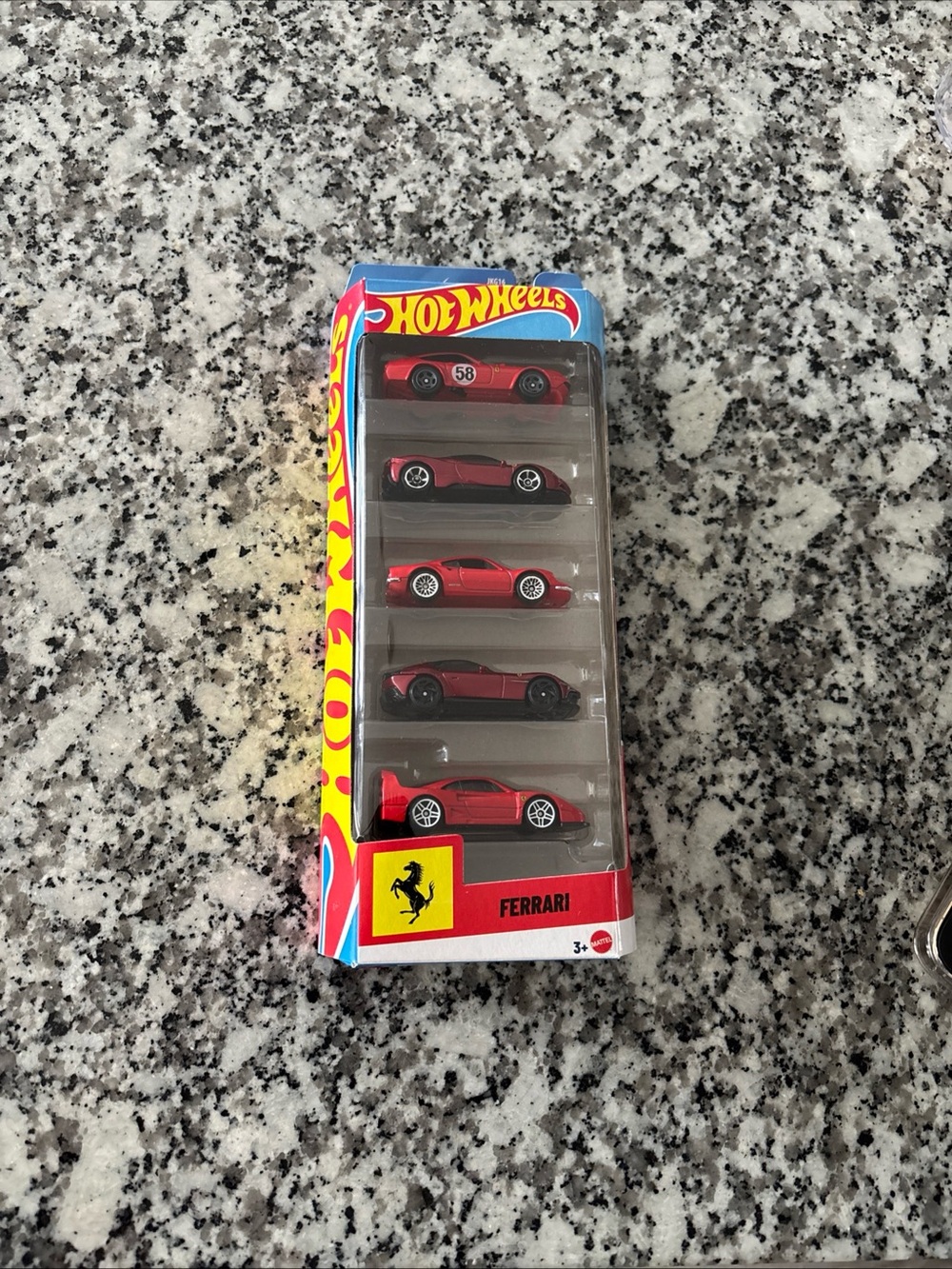 Hot Wheels Ferrari 5-Pack — Red Die-Cast Cars
